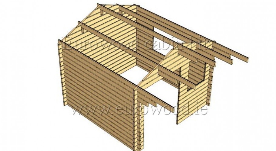 Abri de jardin en bois ADAM (44 mm), 3x3 m, 9 m²